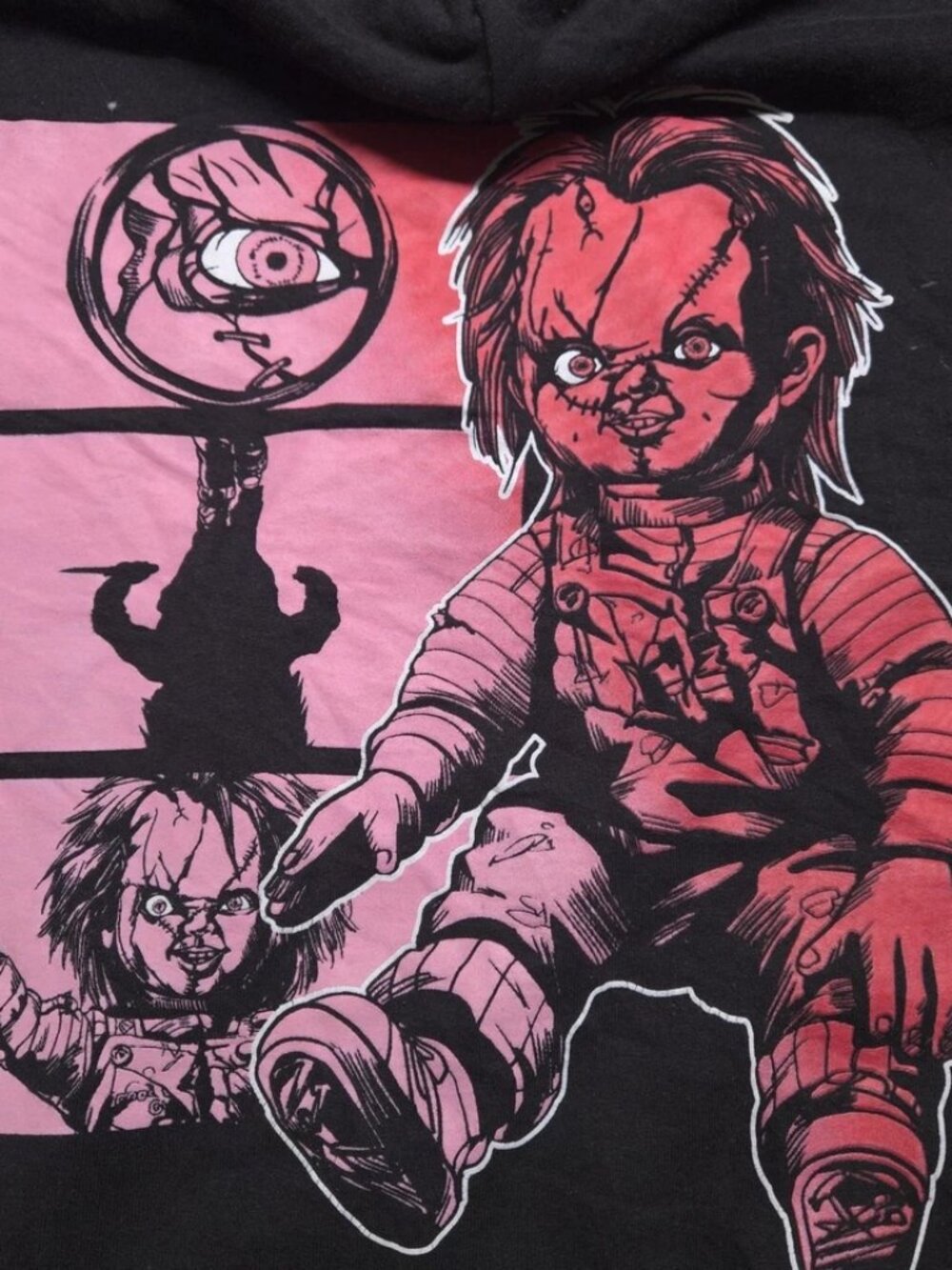 VTG Chucky Hoodie Child’s Play Horror Movie Graphic Black Men’s M - Picture 6 of 6